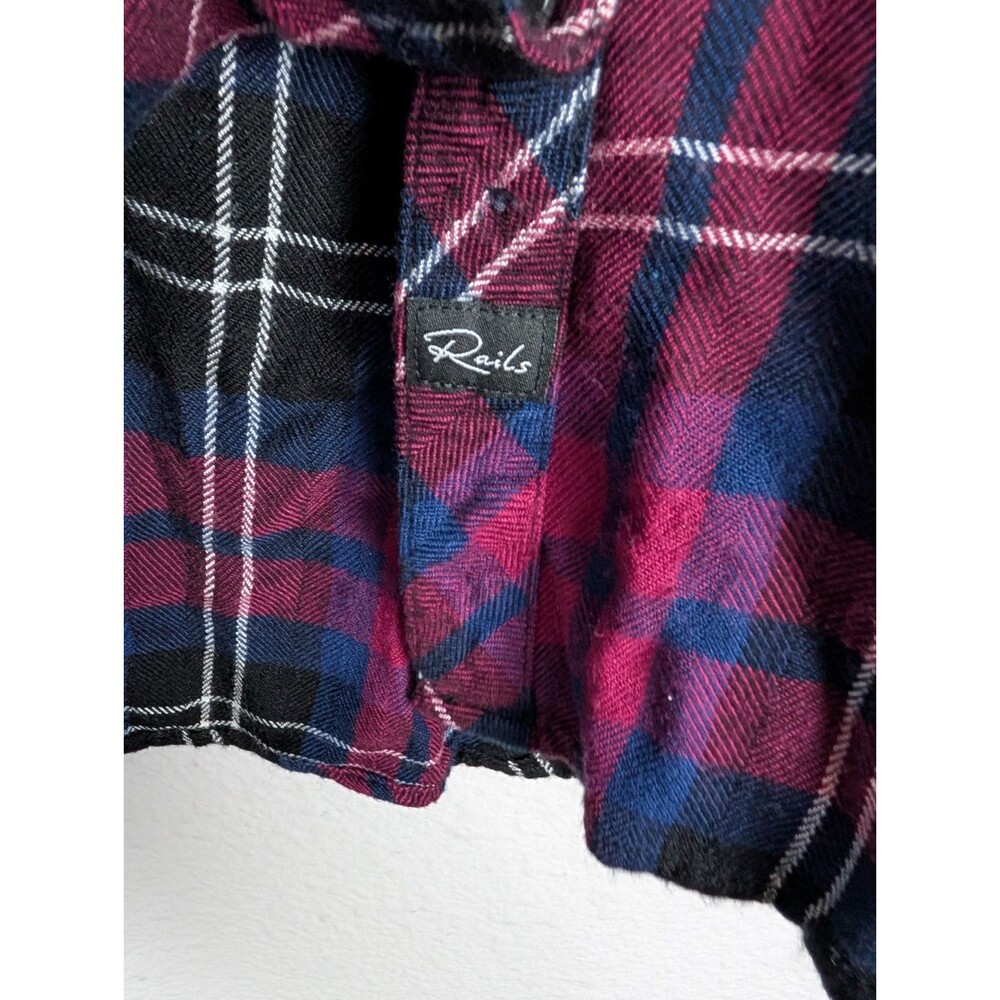 Rails Xs Button Front Hunter Plaid Flannel Shirt - image 6
